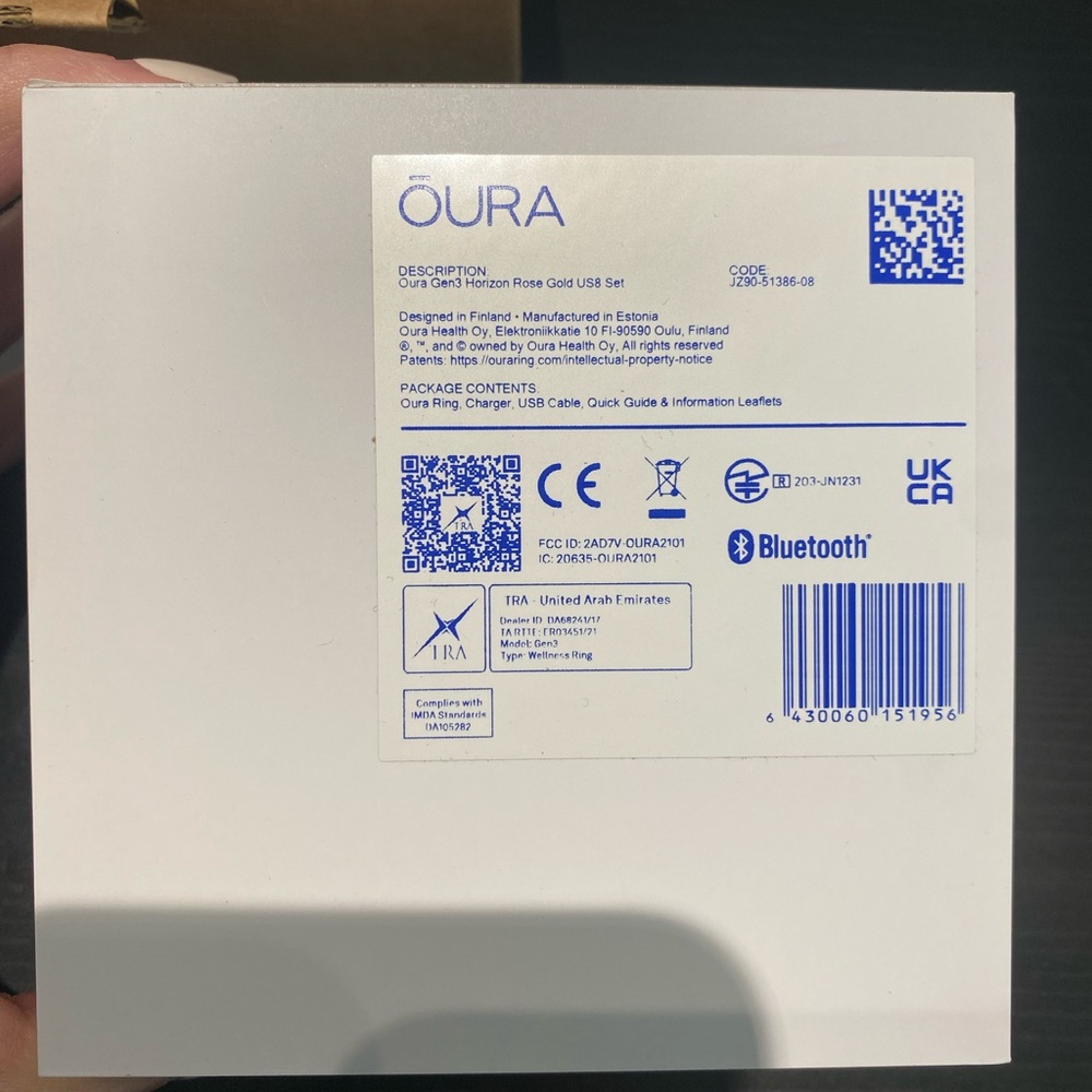 Oura Gen3 Horizon Ring in Rose Gold with USB - Size 8 - New in box